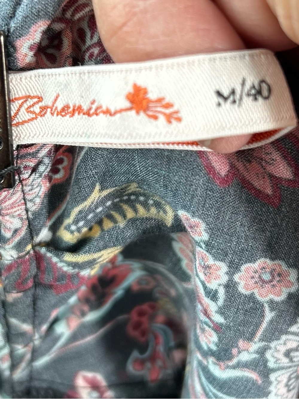 Bohemian Paisley Floral Tiered Maxi Dress M40 Medium Over Sized/100% Viscose - Picture 5 of 7